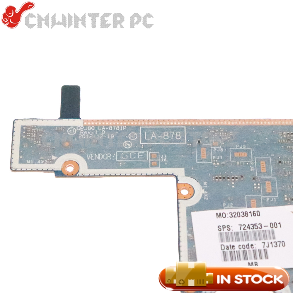 NOKOTION QPJ80 LA-8781P 724353-001 724353-501 724353-601 For HP ElitePad 900 G1 Tablet Laptop Motherboard Atom CPU Full tested