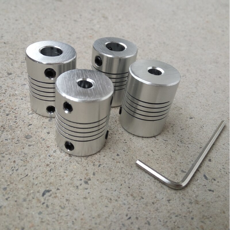 4 stuks/partij Askoppeling 6mm Om 8mm Flexibele Koppeling 6*8mm OD 19x25mm stappenmotor 6*8mm CNC machine motor jaw