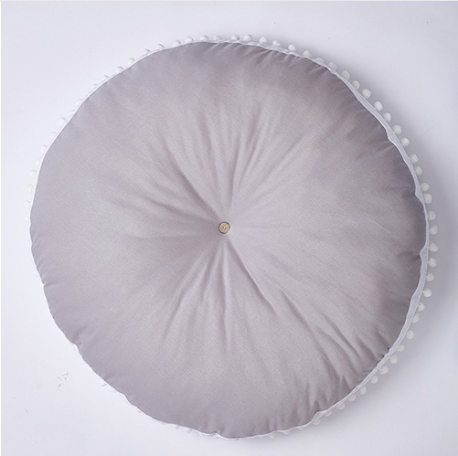 Ins tjock rund baby filt spela spelmattor pom pom krypande matta barn leksak matta barnrum dekor dekorera rekvisita 90cm