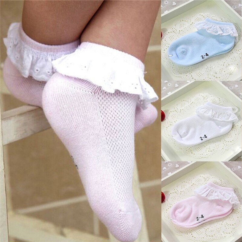 1 paar herfst babymeisjes kant sokken katoenen peuter sokken kinderaccessoires 6-24 maanden