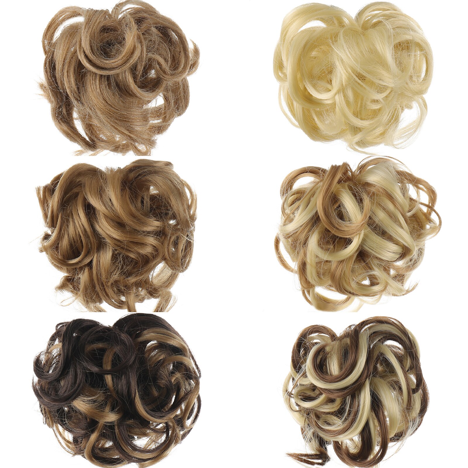 LVHAN Synthetic Curly Chignon Ombre Claw Hair Messy Buns Updo claw Clip In Hairpiece For Women's Hair Buns