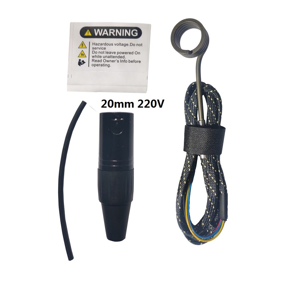 DIY Soldered 110V/220V Enail Heating Coil and 5 Pin XLR Male Plug with 10mm/16mm/20mm/25mm Fits E-Nail PID Controller: 20mm 220V