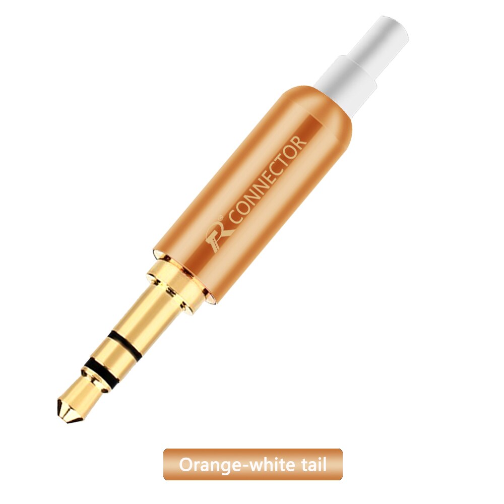 20 pièces 3.5mm Plug Audio Jack 3 pôles plaqué or écouteurs adaptateur pour bricolage casque stéréo écouteur ou utilisé pour réparation écouteur: Orange - White Tail