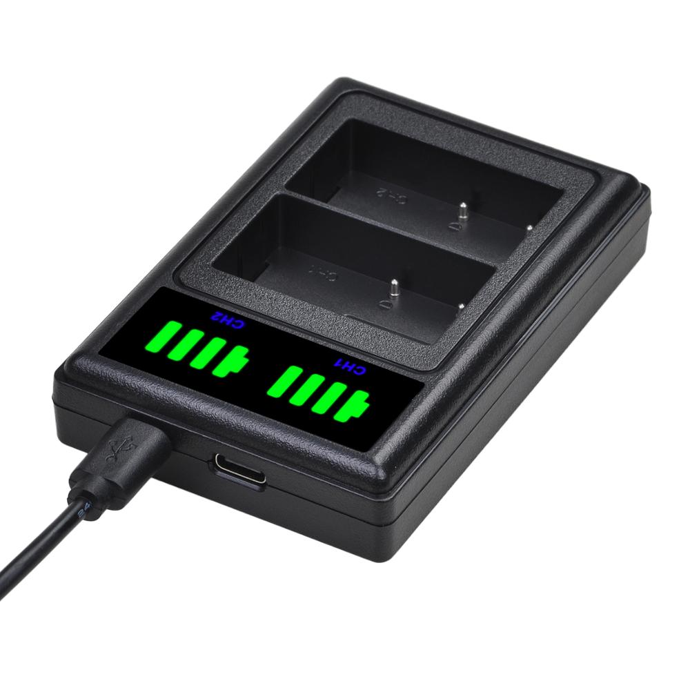 2Pcs 2400mAh BP-511 BP-511A BP 511 Battery + LED Dual USB Charger with Type-C port for Canon EOS 40D 300D 5D 20D 30D 50D 10D G6
