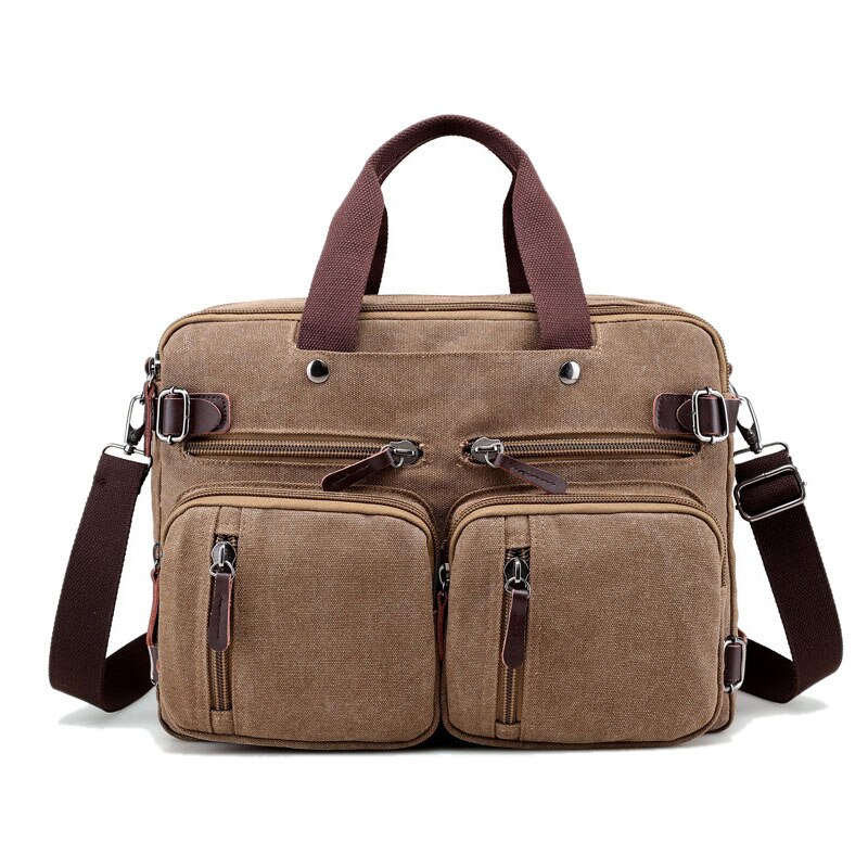 Men Canvas Briefcase Business Laptop Handbag Large Messenger Shoulder Bag Big Casual Male Tote Back Bags Travel Suitcase XA162ZC: Brown