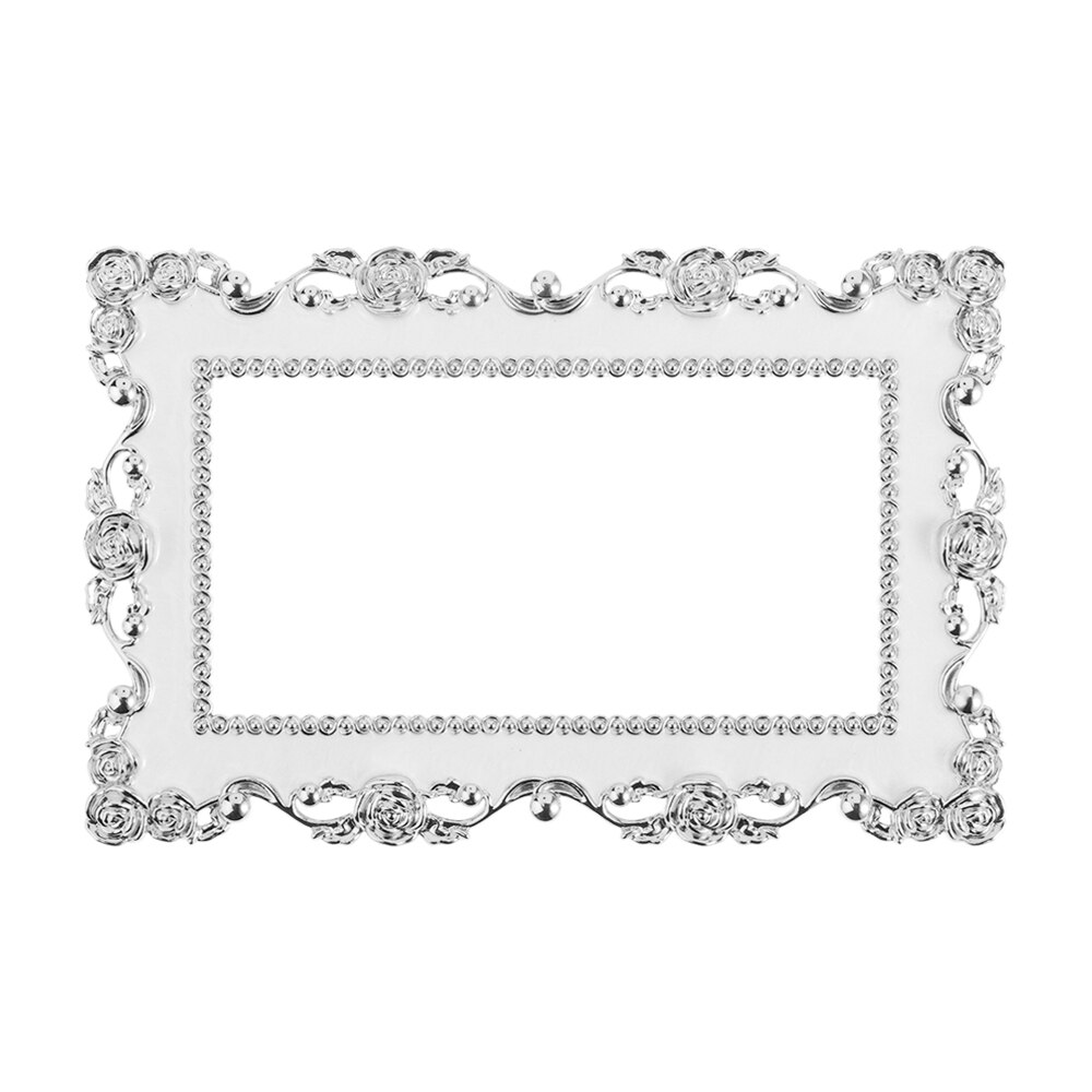 Rose Rand Licht Schakelaar Cover Goud Zilver Hars Enkele Dubbele Lichtschakelaar Surround Socket Plaat Muursticker Cover Frame Decor: Silver-Double