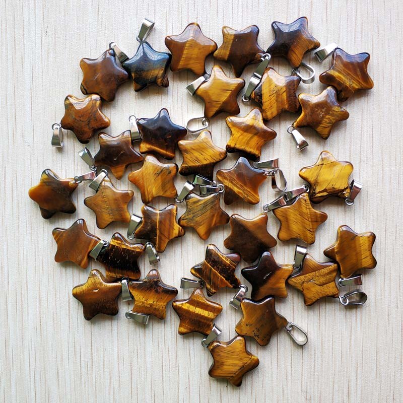 Goede Diverse Natuursteen Star Bedels Hangers Voor Diy Sieraden Accessoires Maken 50 Stks/partij: tiger eye stone