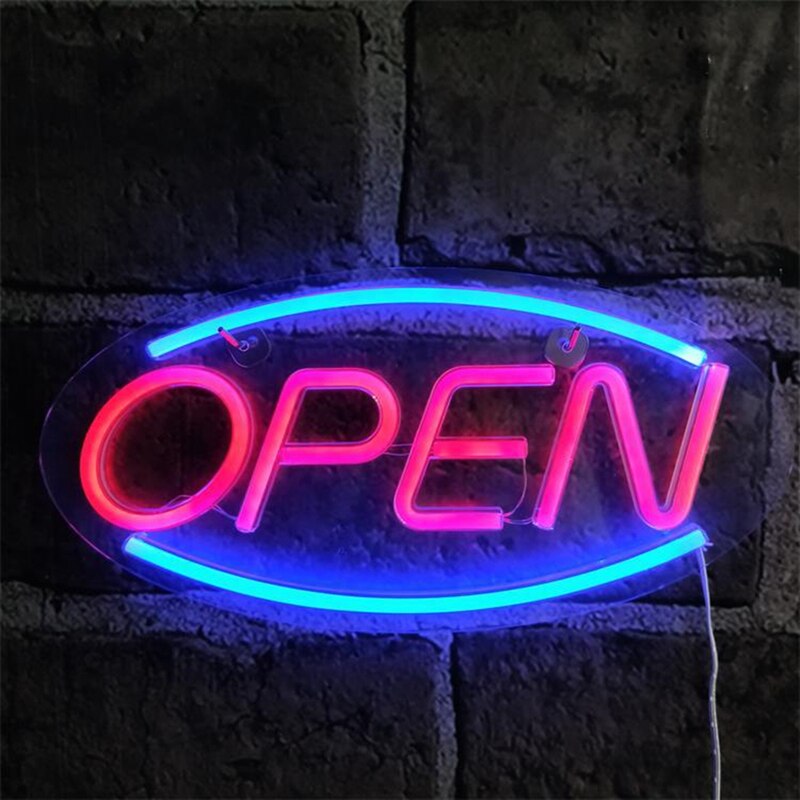 Ledet neon åbent skilt til erhvervslivet tændte skilte indendørs lys op skilt til butikker bar reklame bord elektrisk display tegn pub