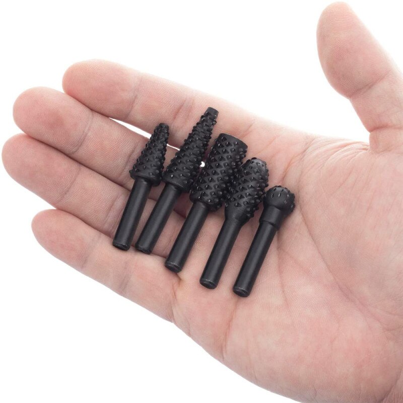 5 stuks stalen boorbits roterende vijlen /10 schacht roterende 1/4 frezen houtboren slijpen houtbewerking handgereedschap houtsnijgereedschap