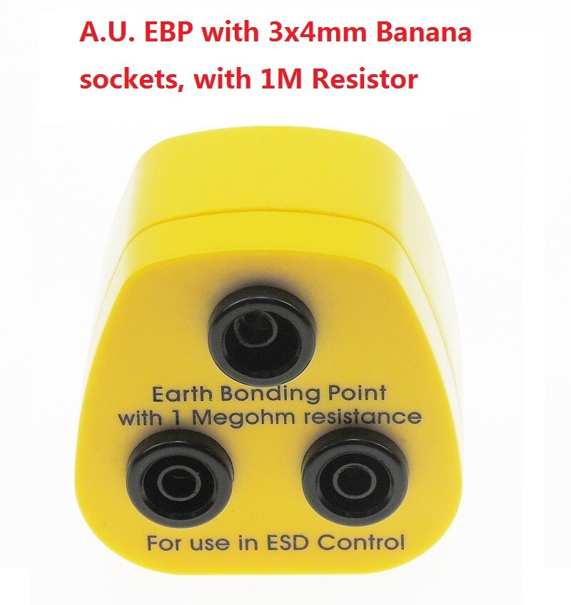 Au esd jordmontering til værste antistatisk jordforbindelse au jordforbindelsesstik med esd jordstik og esd bananstik: 3mm bananer med 1m / Kun ebp