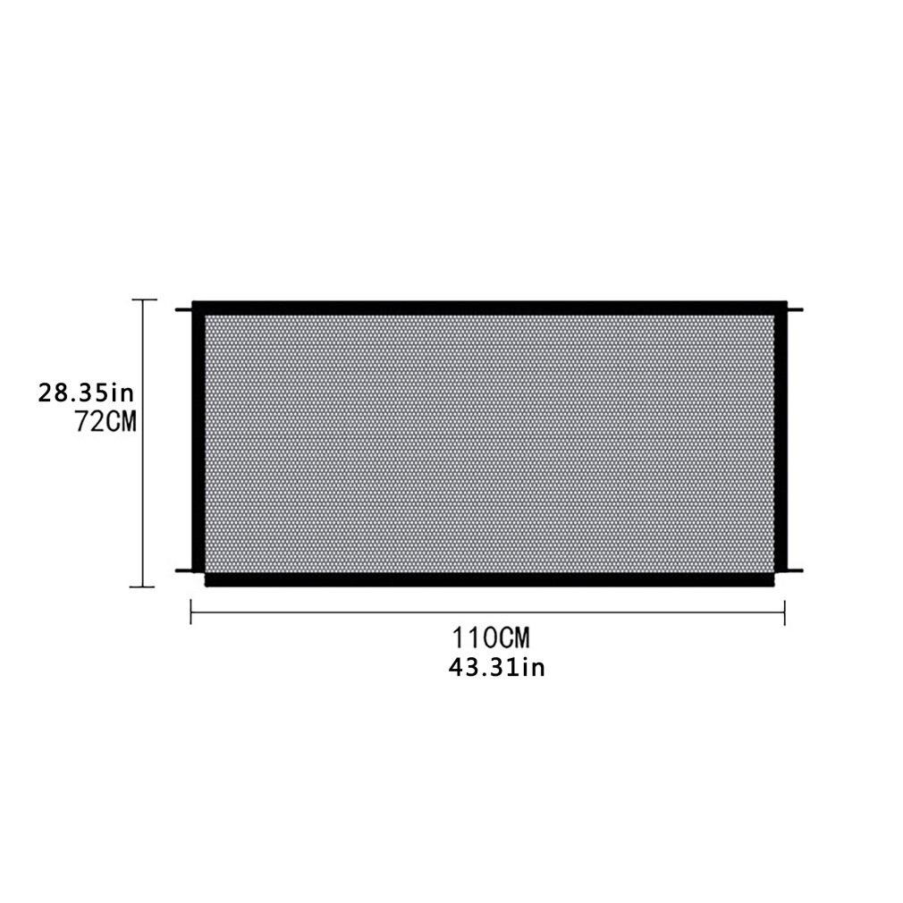 Pet Dog Gate Door Dog Net Fence Nylon Foldable Dog Isolation Net Perforation-Free Lightweight Portable Tool Strong Hook 110X72CM