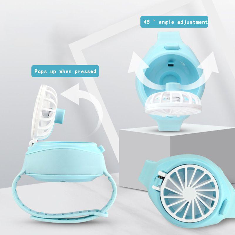 Usb-mute kleine ventilator draagbare horlogeventilator luchtzuivering draagbare handheld opvouwbare mini-ventilator opladen usb-ventilator voor kinderen