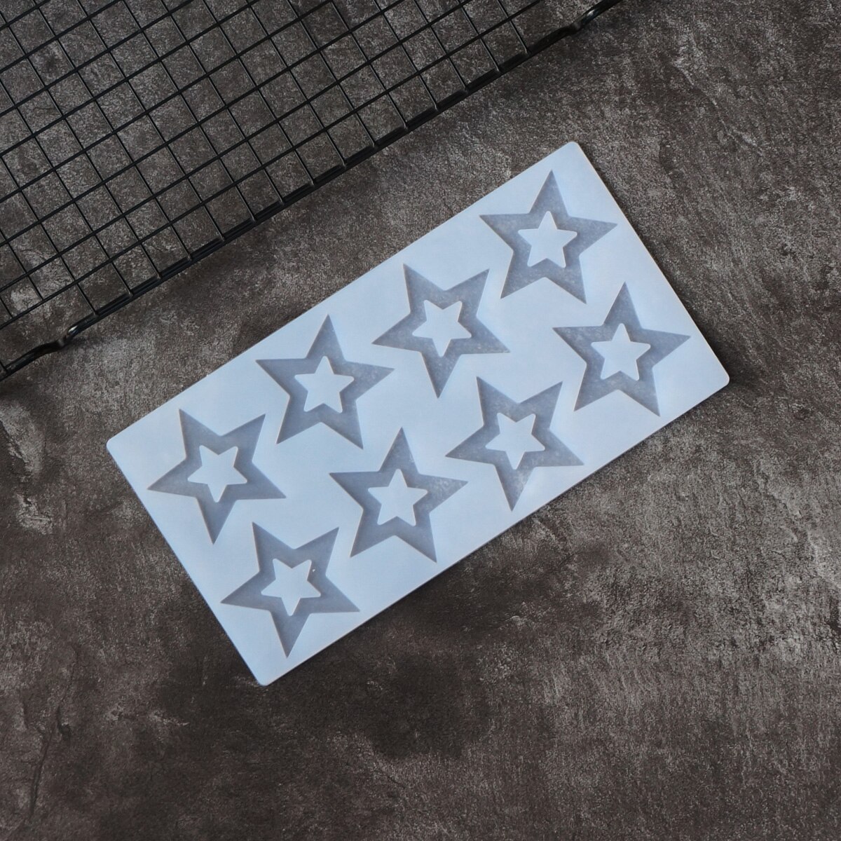 Star Shape Chocolate Stencil Mold Hollow Out Stars Transfer Sheet Cake Decorating Silicone Mould Baking Chablon