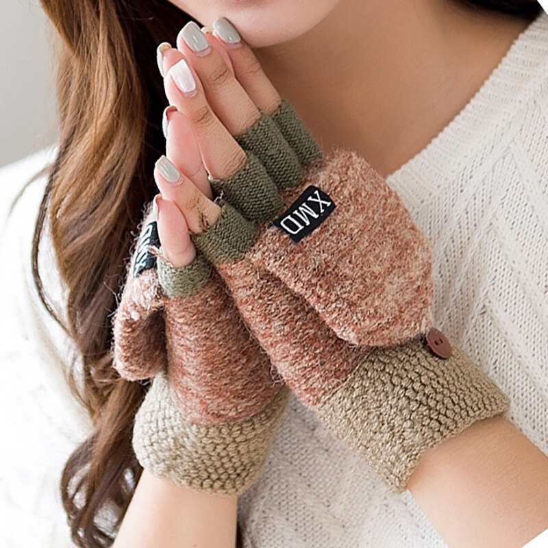 Invierno cálido engrosamiento de lana guantes de F... – Grandado