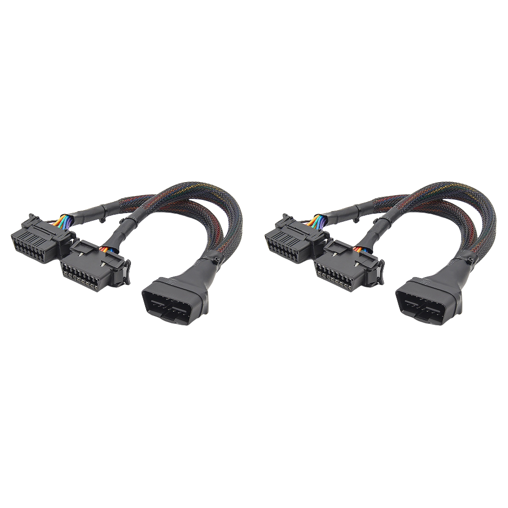 1 IN 2 Converted OBD2 Adapter OBD2 Male To Female Extension Cable Available To Connected 1 IN 2 Converted OBD2 Extender Adapter: WHITE