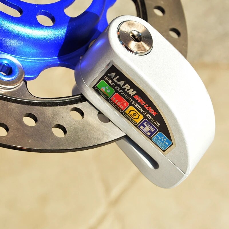 Motorcycle Scooter Metal Security Anti-theft Wheel Disc Brake Lock Alarm 2m Reminder Rope Alarm Lock BikeBrake Bag Spare Battery