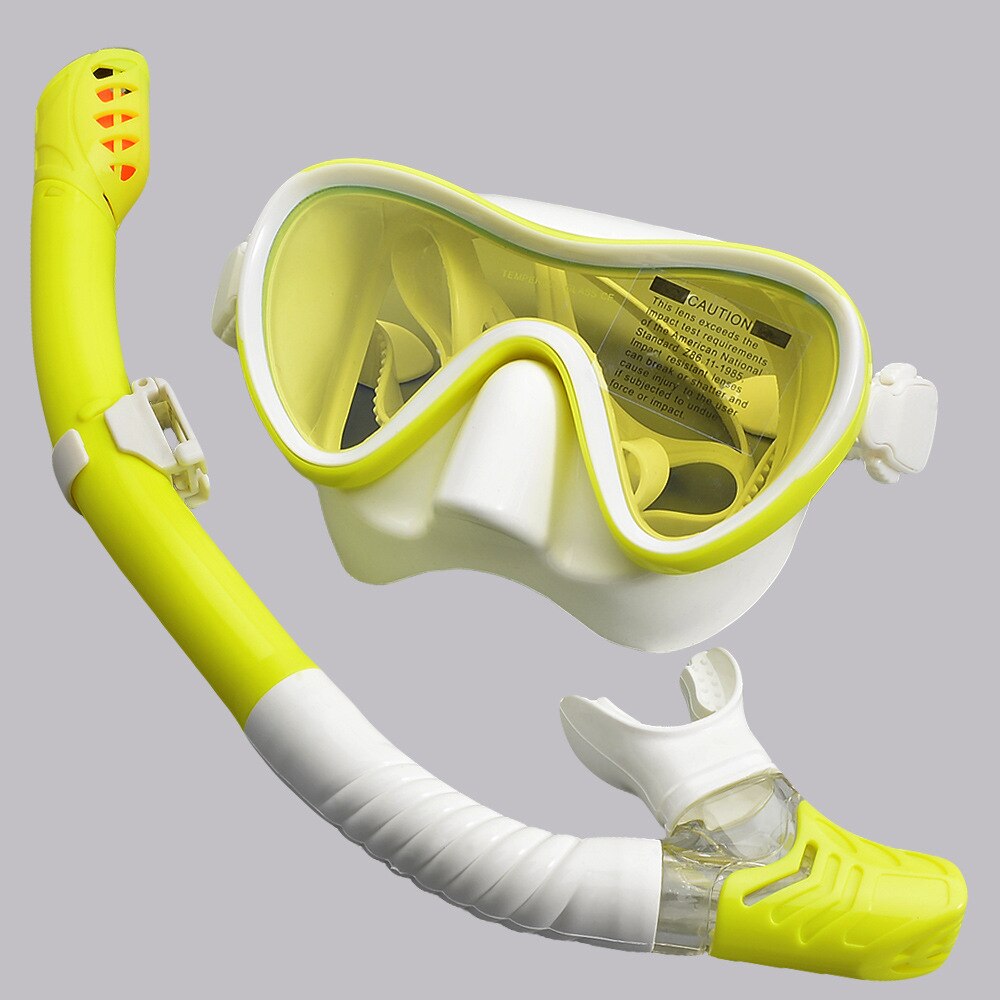 Underwater Anti-Fog Scuba Diving Goggles Mask Swimming Goggles Snorkling Diving Mask Adult Plating Breath Tube Set