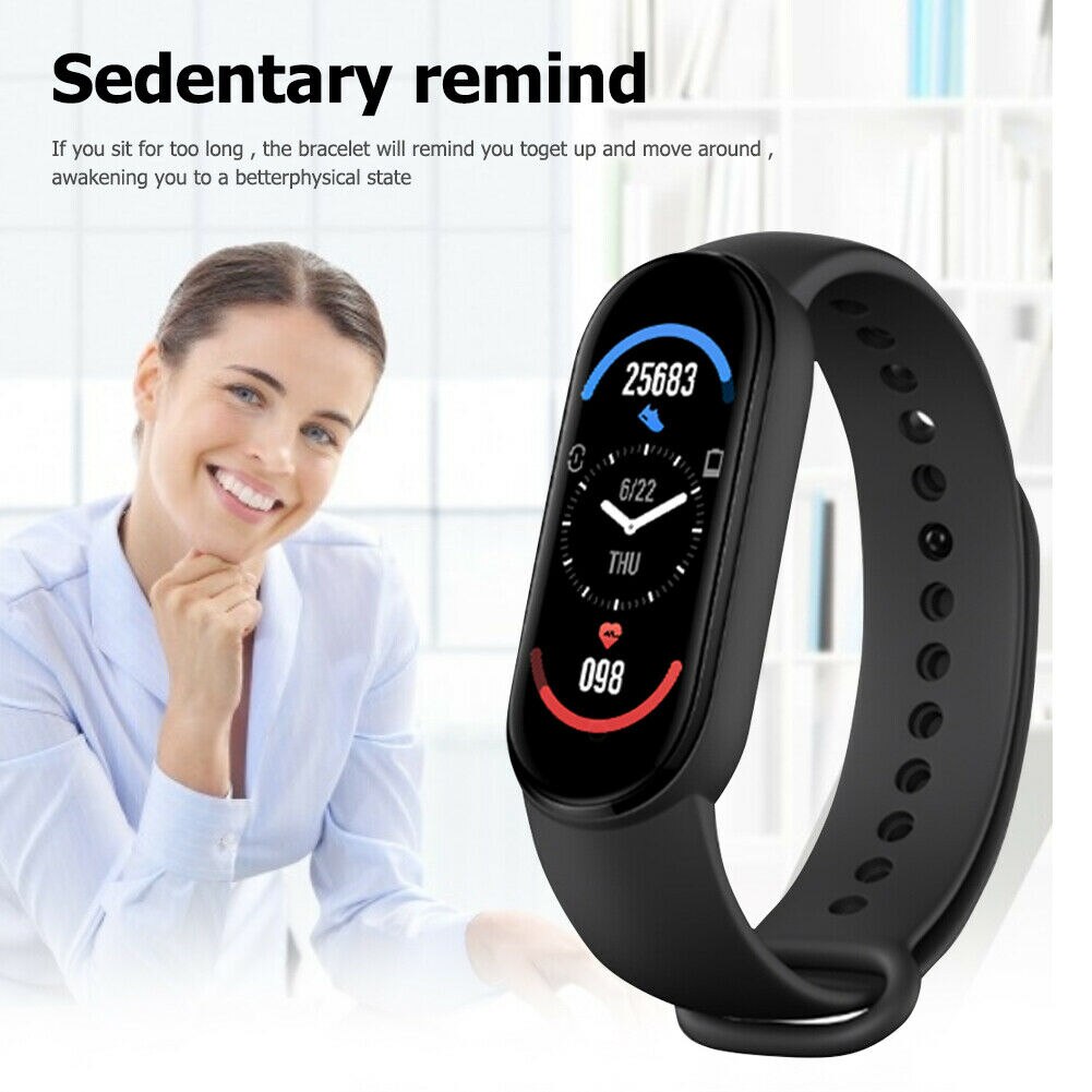 M6 Men&#39;s Ladies Smart Watch Fitness Pedometer Blood Pressure Heart Rate Monitor Digital Watch for Android IOS Phone System