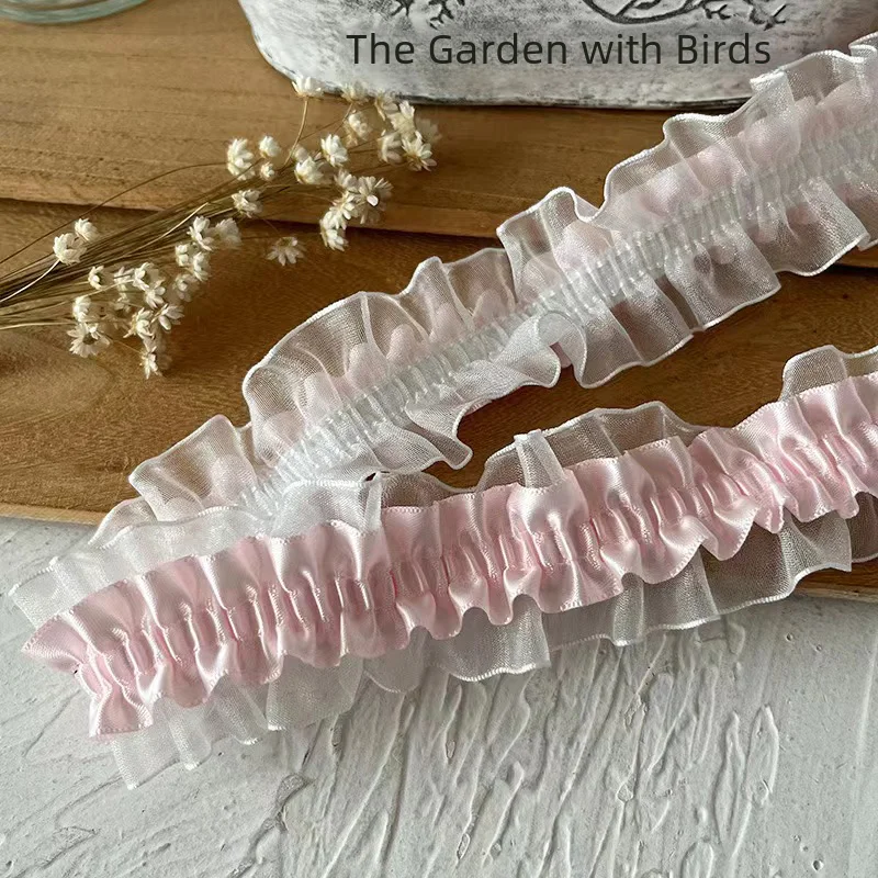 4CM de ancho bordado cuentas de flores blancas tela de encaje de tul cinta para ajuste DIY costura volante apliques Collar decoración de vestido de Dubái