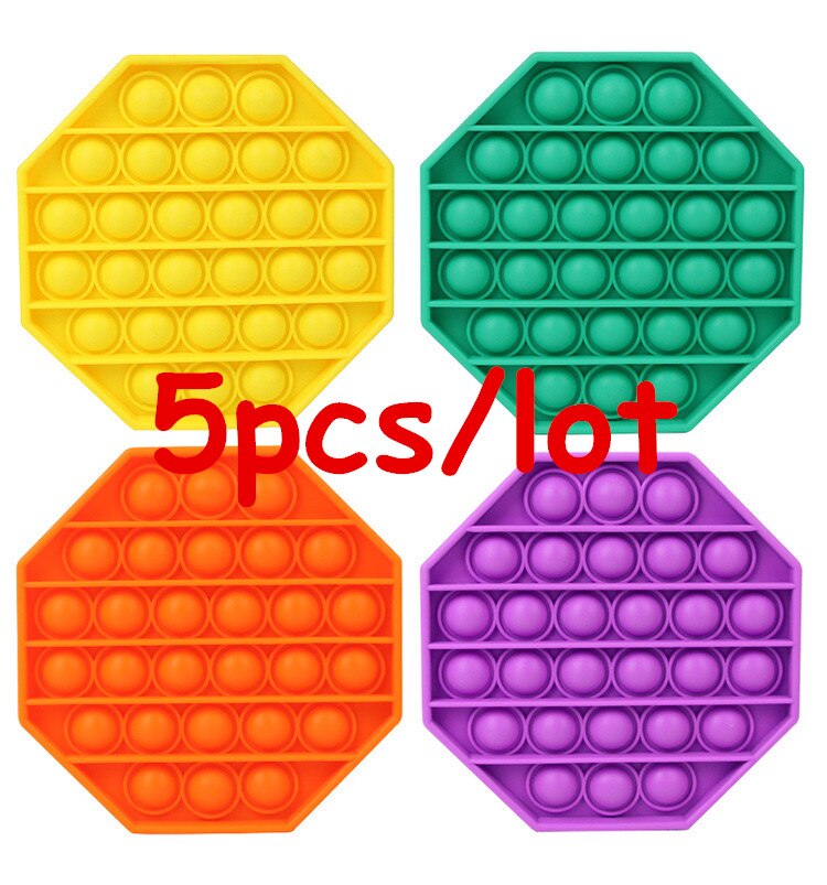 5Pcs/Lot Push Bubble Fidget Sensory Popsit Special Needs Stress Reliever Figet Toys Popit Stress Soft Squeeze Toy: Babian 5pcs