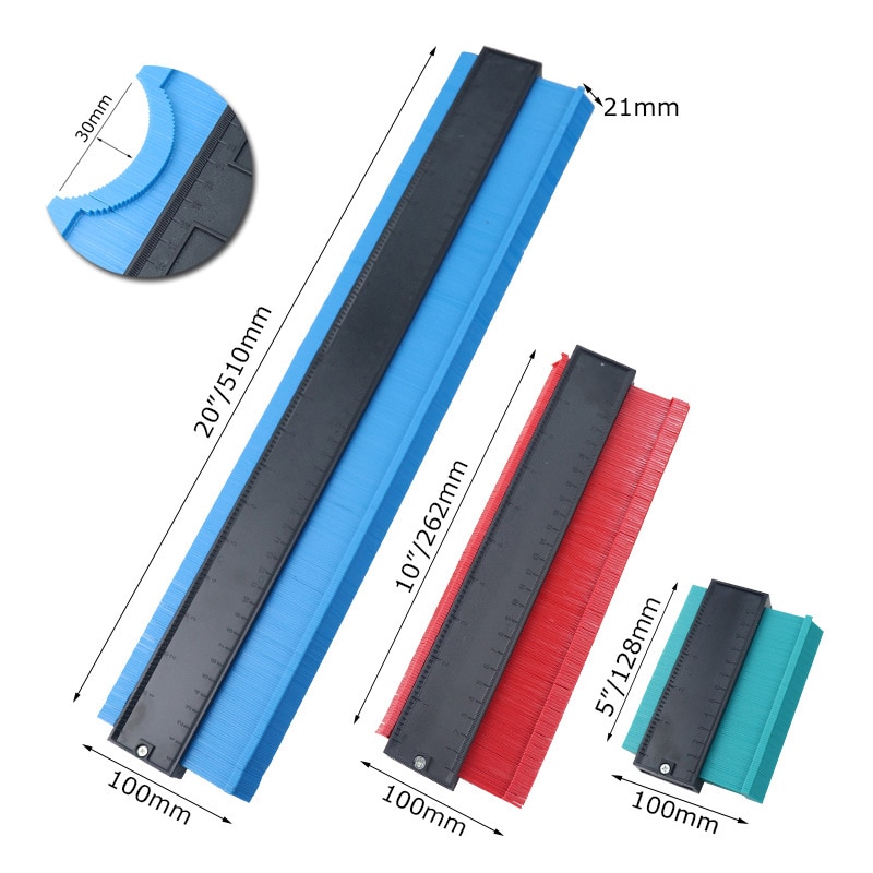 5/10/20 inchContour gauge Irregular contour of arc ruler Measuring tool ABS Gauge Duplicator Joinery tool