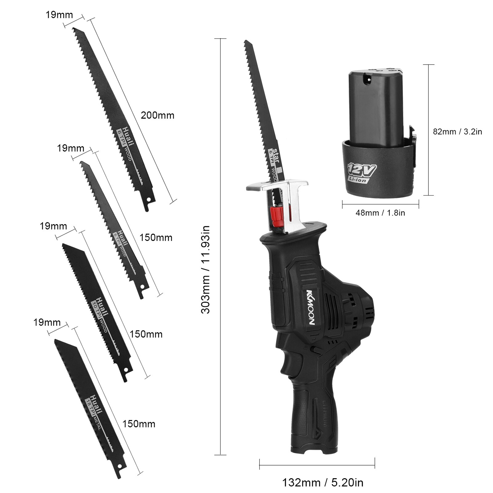 Portable Reciprocating Saws Outdoor Saber Saw Electric Power Tools for Cutting Wood Iron Sheet Plastics with battery Saw Bit