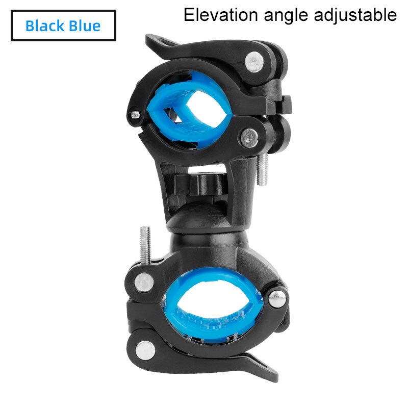 360 ° Rotatie Fietslicht Beugel Fiets Pomp Lamphouder Led Zaklamp Mount Houder Fietsen Zaklamp Clip Fiets Accessoires: Marineblauw