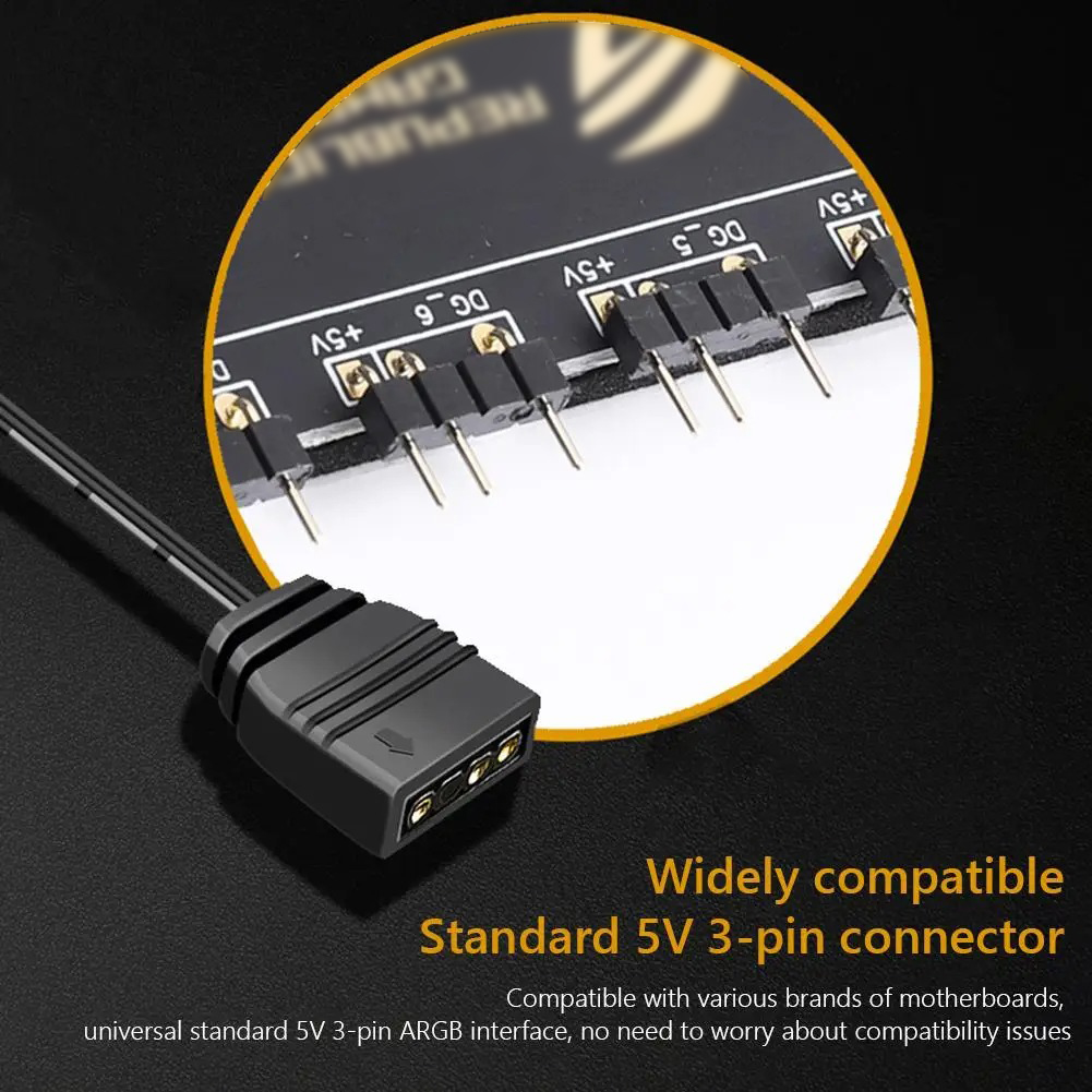 Conector ARGB, concentrador divisor de 1 a 10 puertos, 5V, 3 pines, carcasa ARGB, concentrador de ventilador con Base adhesiva, alimentación SATA para luces de ventiladores LED