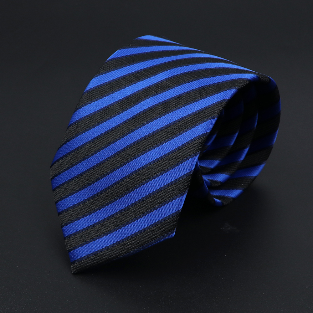 Corbata de punto a rayas para hombre, corbatas suaves clásicas de , tejido Jacquard de poliéster, accesorios de uso diario, Azul, Negro, Rojo, rosa,