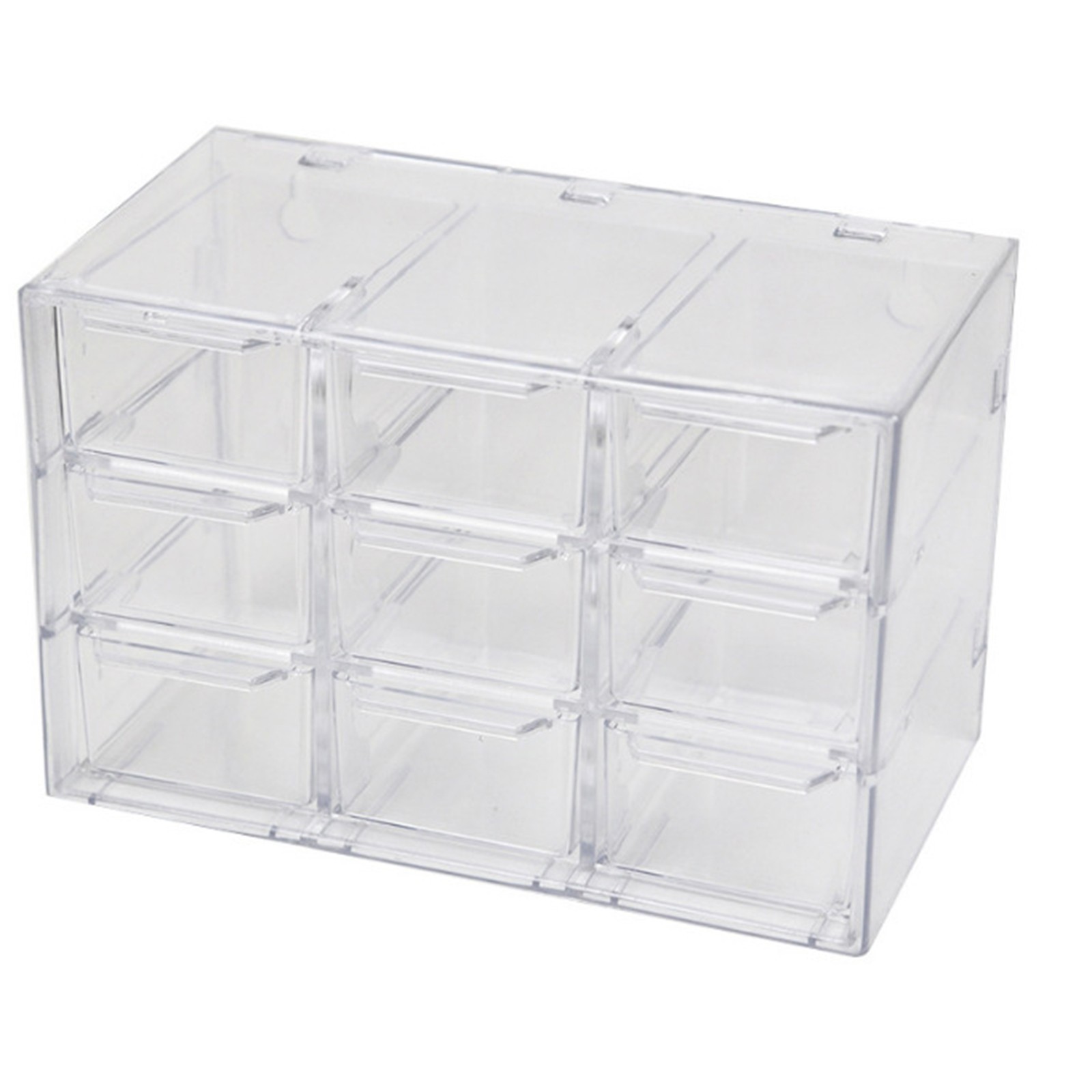 Organisateur de bijoux, boîte de rangement de bureau, Type tiroir, étagère transparente, boîte de décoration de cheveux stationnaire, peut être empilée Orga: Default Title