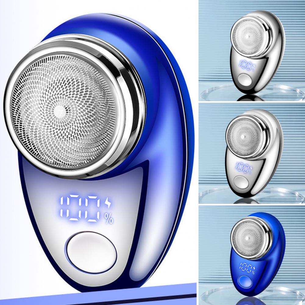 Electric Men Shaver Portable Mini Electric Shaver with Digital Display Type-c Rechargeable Cordless Rotary Razor for Father