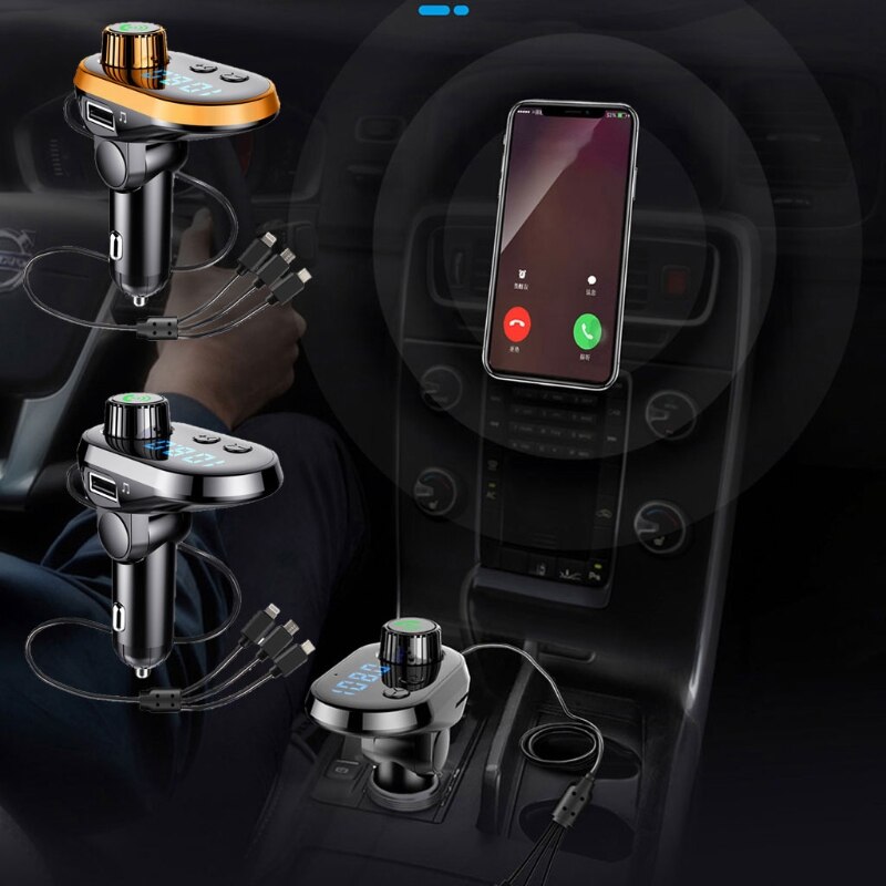 Waterproof Car MP3 Player Handsfree Car Kit Blue Screen Bluetooth FM Transmitter B36B