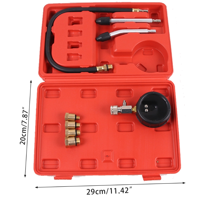 8 Pcs Cylinder Compression Tester Kit Universal Car and Motorcycle Engine Testing Tools for Automotive Pressure Gauge