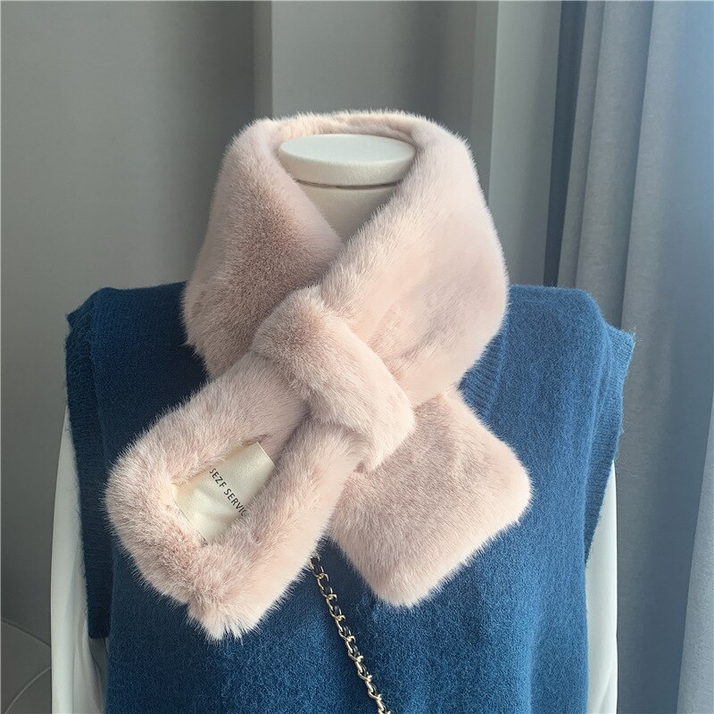 Thicken Warm Muffler Women's Winter Neck Warmers Plush Scarves Versatile Cloth Collocations