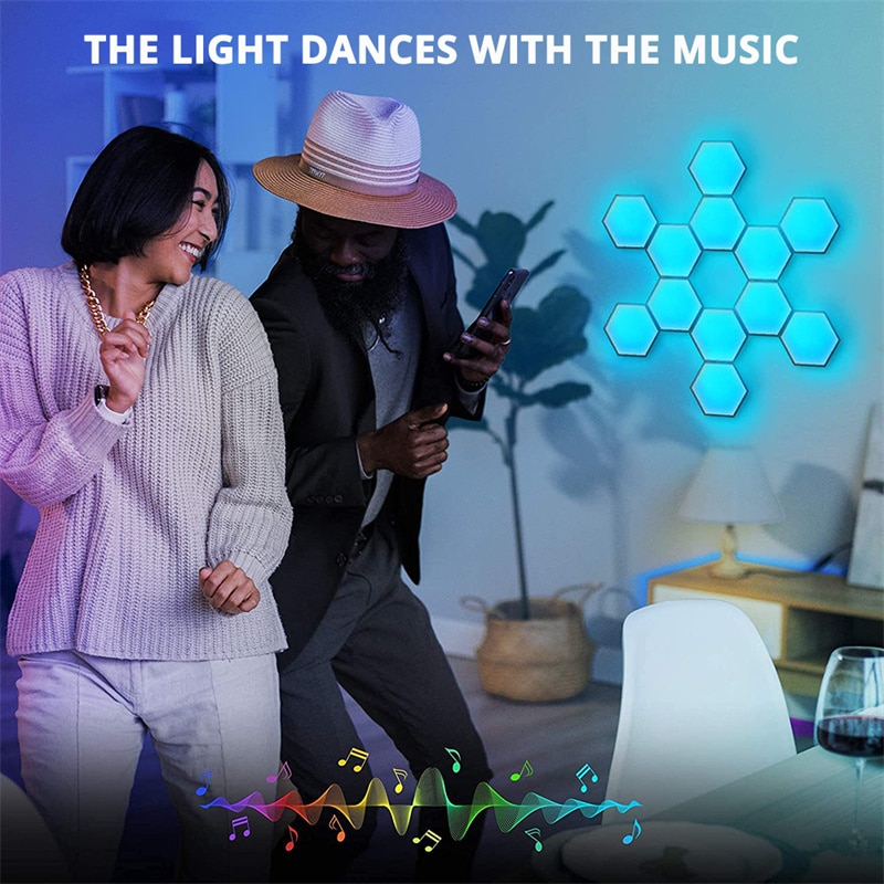RGB Quantum Lamp Smart APP Hexagon Light Wall Lamp Touch Sensor LED Night Light rgbw DIY LED Honeycomb Light USB Modular Lamp 5V