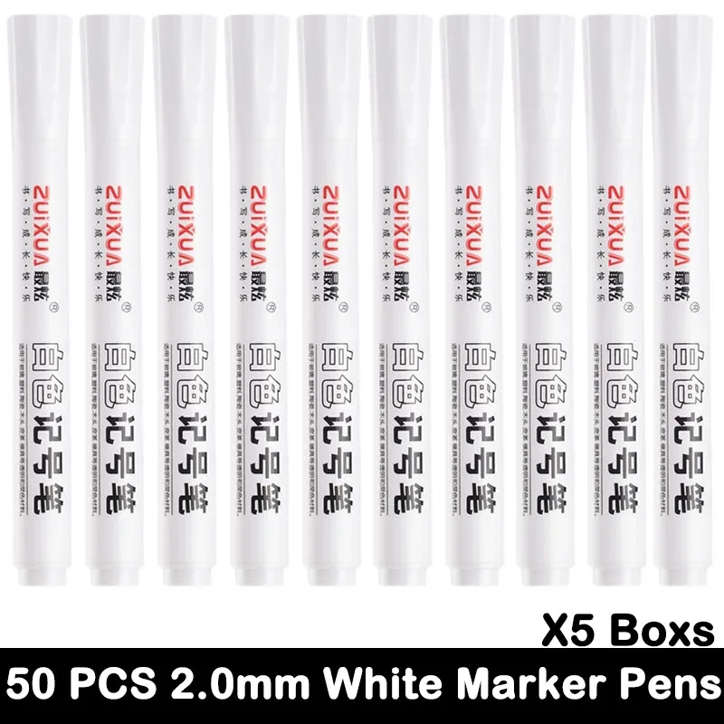 10/100 PCS White Marker Pen Paint Oily Waterproof Tire Painting Graffiti Pens Permanent Pen Stationery Art Office Supplies: Orange
