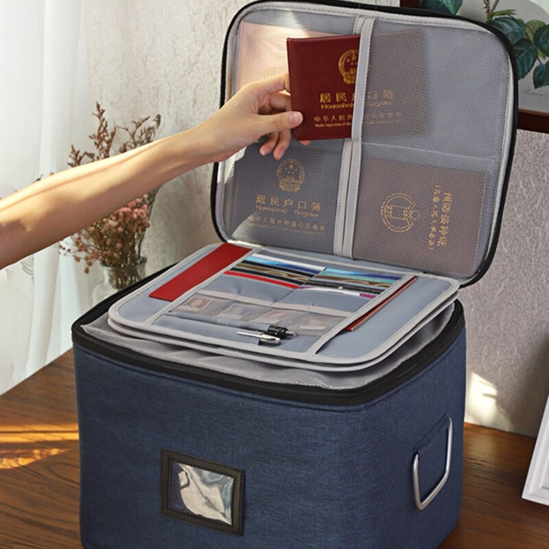 Multi-layer Document Organizer Portable Password Files Bag Briefcase Large Capacity Storage Case Travel