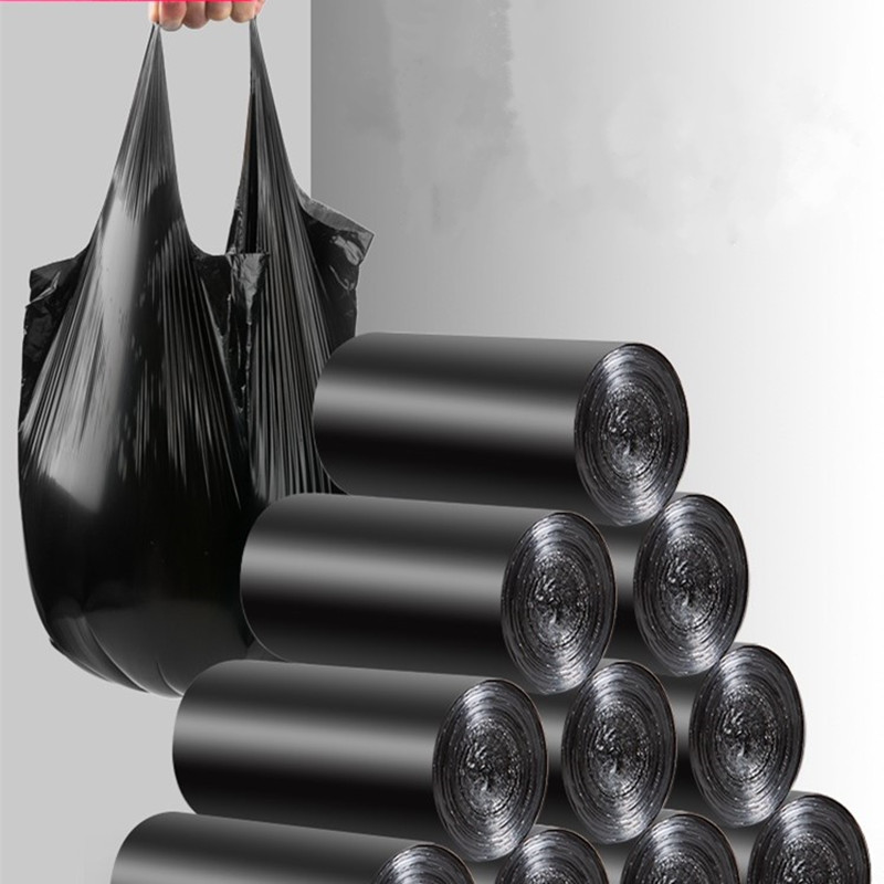 Bolsa de basura portátil, 20 bolsas, 1 rollo, bolsa de basura de plástico clasificada grande para cocina, para el hogar, tipo camiseta, bolsa de basura para fregadero de cocina