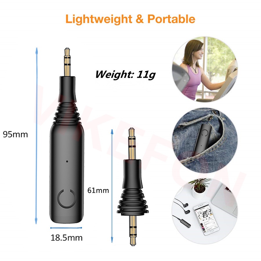 eppfun Bluetooth 5.2 Receiver aptX-Adaptive/HD Bluetooth Aux Adapter with Mic for Hands-Free Call for Headphones/Speaker/Car