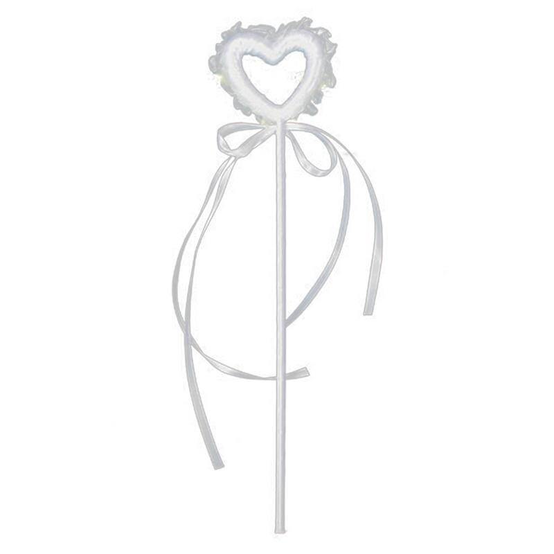 Varita de corazón para niñas, cetro mágico para de cumpleaños, disfraz de Hada, Princesa, Ángel, palo de fantasía: White