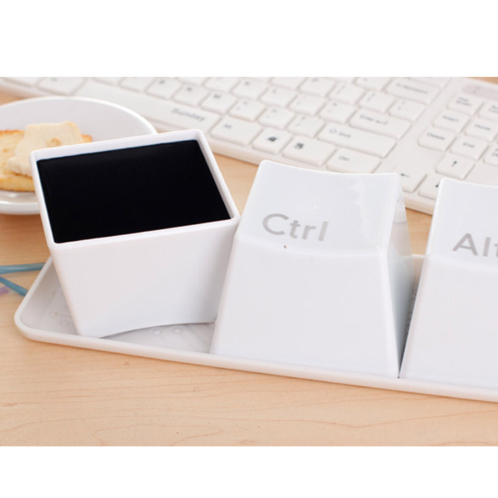 teclado Simple Ctrl ALT DEL tipo taza de café o té contenedor de 3 unids/set de tazas de café de