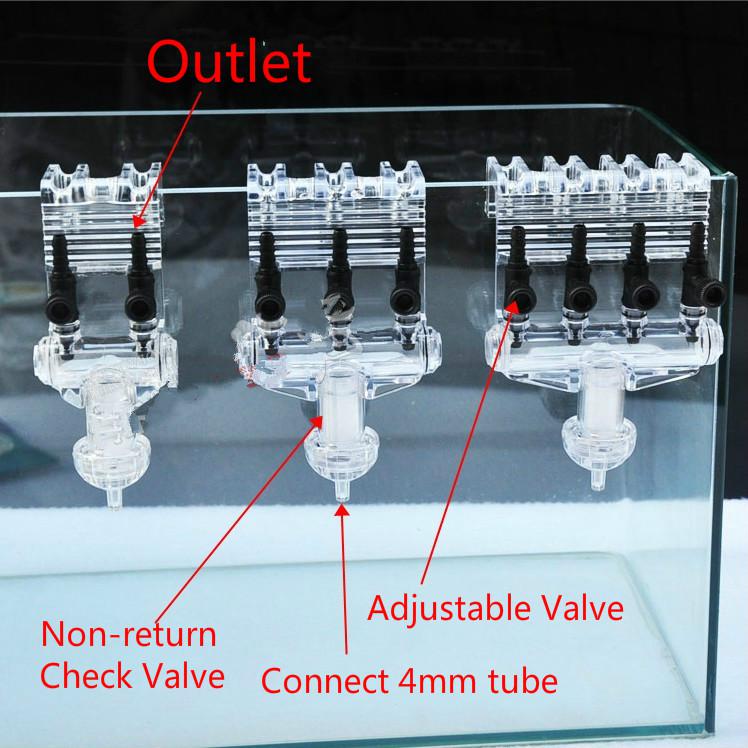 1 stks 2/3/4Way Aquarium Luchtstroom Split Valve Diverter Splitter Terugslagklep Ventiel Voor Aquarium Luchtpomp Aquarium Accessoires: 4 way