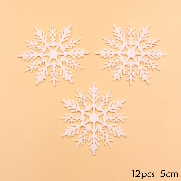 1 Pack Wit Plastic Nep Sneeuwvlok Voor Home Christmas Party Diy Scene Nieuwjaar Xmas Tree Hangers Ornamenten Raamdecoratie: L