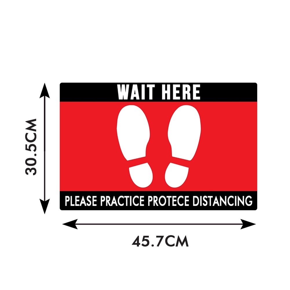 Outdoor Floor Sticker Pvc Safety Floor Decal Sign Social Distancing Ground Sticker For Public Area Crowd Control Guidance