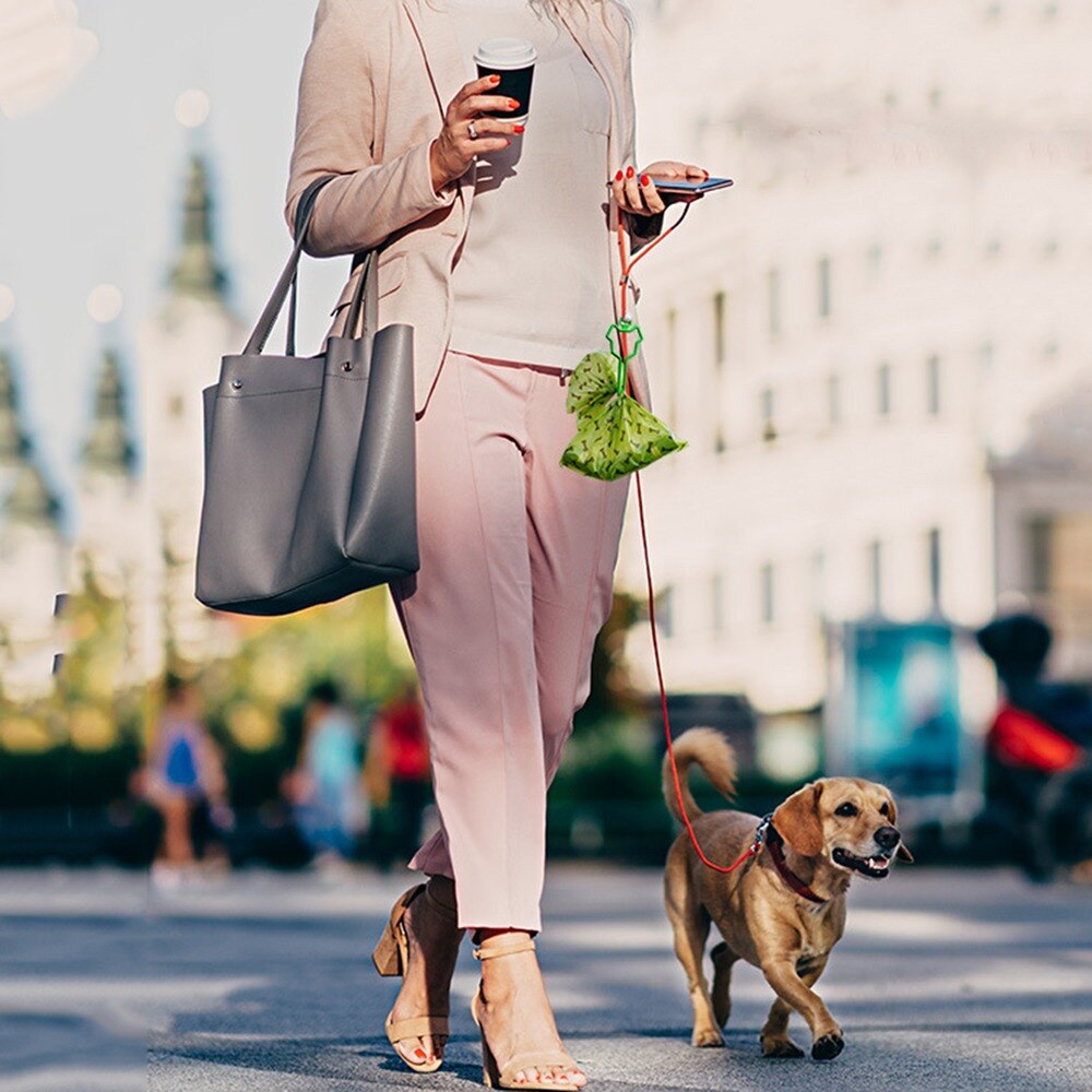 Waste Bag Dispenser for Dog Waste Carrier Pet Supply Accessories Dog Leash Dispenser Clean Tools Poop Bag Holder Hands Free