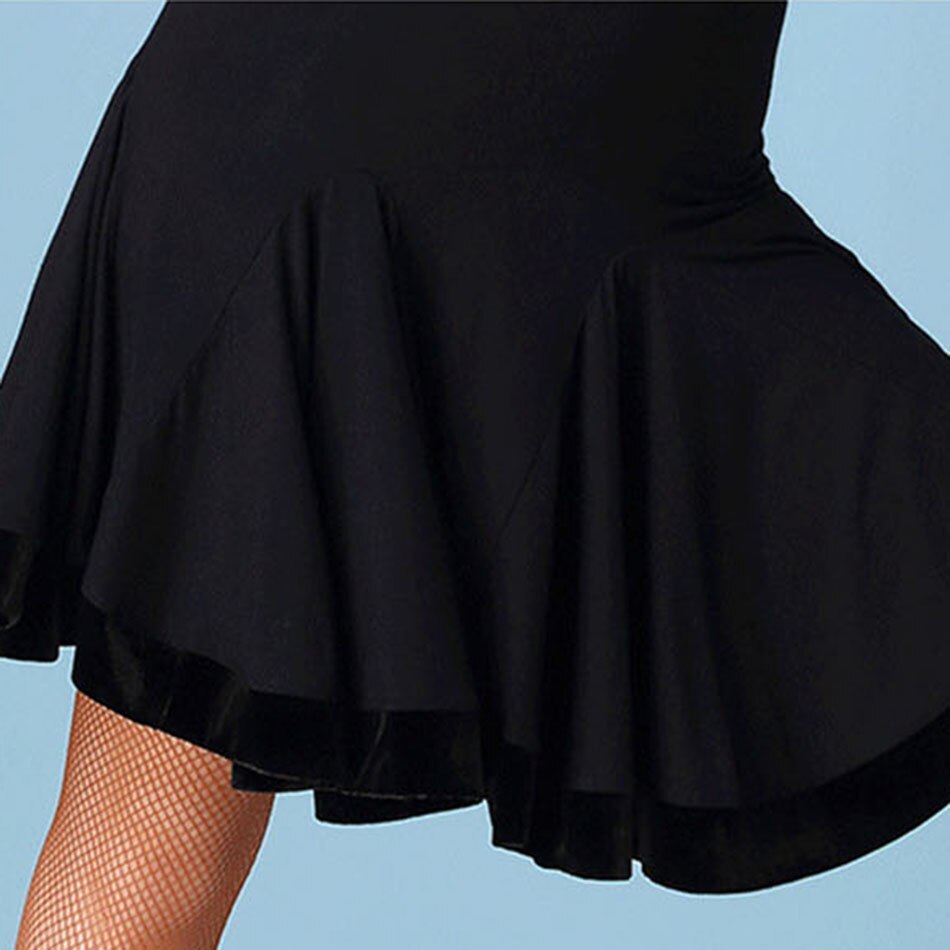 Vestido de dança latina mulher nua volta vestido de manga curta para salão de baile samba tango chacha dança performamnce ss015