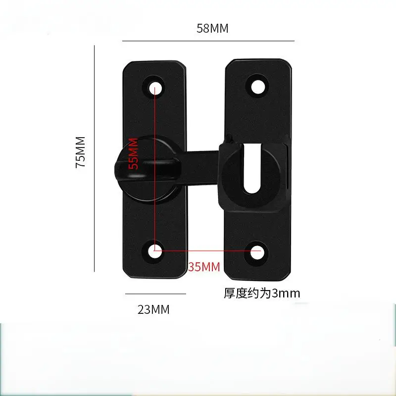 Aluminum Alloy Flip Gate Latch Lock for Outdoor Wooden Fence / Swing Heavy Duty Aluminum Alloy Door Latch No-Punch Door Bolt: Red