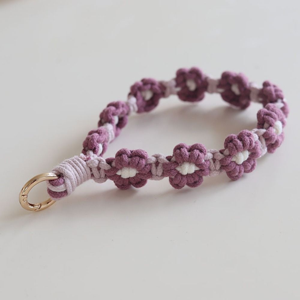 etui na telefon w stylu koreańprzejrzeć boho z sznurkiem, breloczek robić kluczy, opaska na nadgarstek robić telefonu, pleciony brelok z kwiatkiem stokrotki, zawieszka robić torby.: zielony