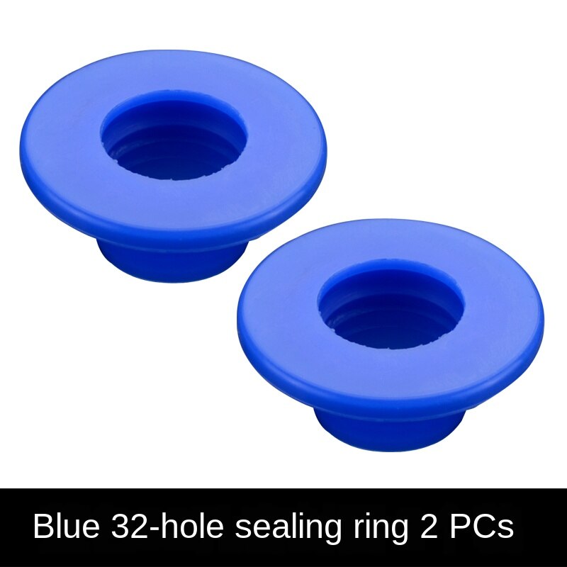 Toilet 40/50 drain pipe deodorant silicone seal washer drain pipe air conditioning pipe dual purpose anti-backwash: blue 32holes (2Pcs)
