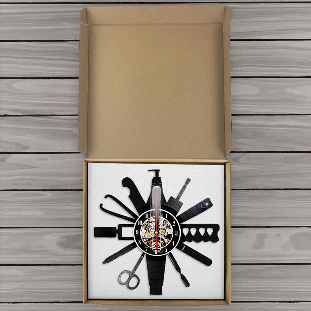 Neglerom tegn veggklokke neglesalong verktøy manikyr årgang vinyl tallerken veggklokke skjønnhetssalong dekorasjon negl tekniker